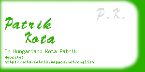 patrik kota business card